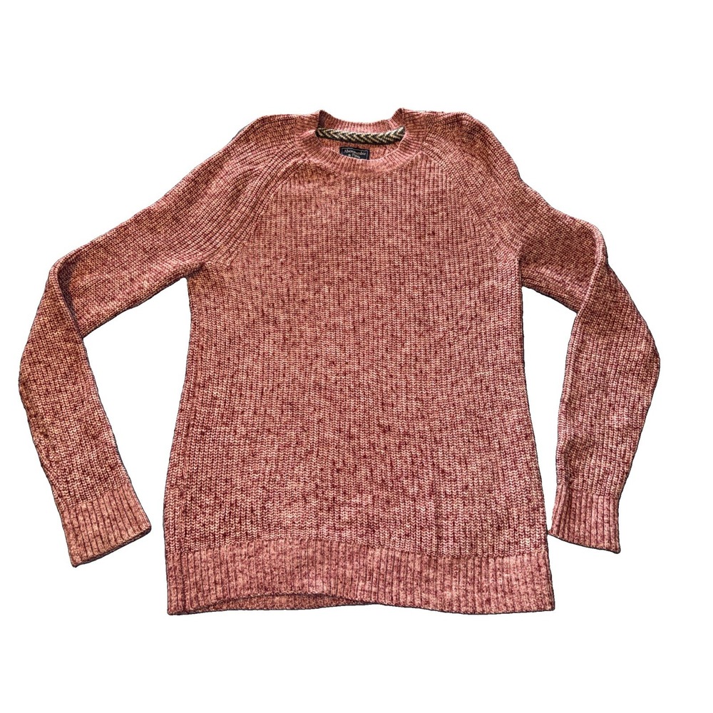 Abercrombie & Fitch Sweater Mens M Red Marled Knit NWT